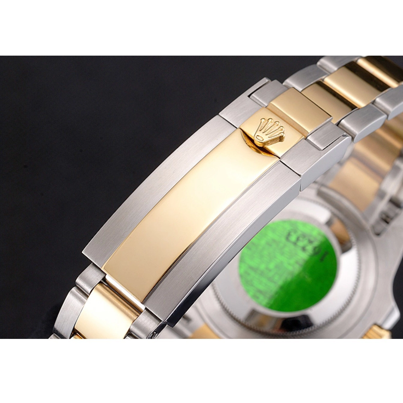 Rolex aaa copy Steel Tone Diamond Dial Gold Swiss Gold Black Bezel Markings Bracelet Submariner Rolex Two 0729